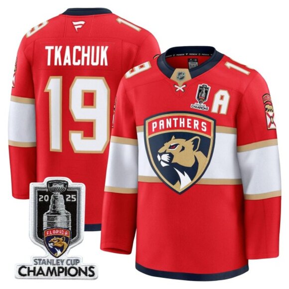 Mens Matthew Tkachuk 2025 SC‌ CH Jersey Red Stitched